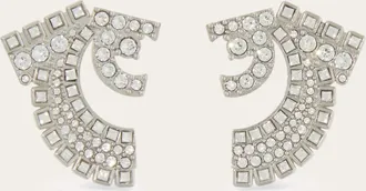 Ferragamo Women Deconstructed Gancio stud earrings Silver