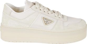 Prada Downtown Bold Sneakers - Dames - Sneakers - Wit - 40 EU - Leer - Schoenen
