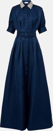 Rebecca Vallance Abito chemisier Cielo in seta con perline