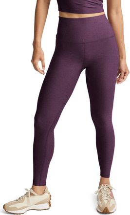Beyond Yoga Caught in the Midi High Waist Leggings in Brilliant Blackberry Heather at Nordstrom, Size X-Small