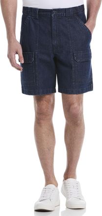 Savane Mens 8 Hiking Cotton Cargo Shorts with Tech Pocket (Available in Big and Tall) Casual, Denim, 38 Regular