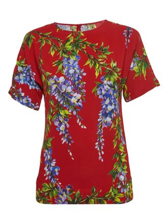 Dolce & Gabbana Top a fiori Wisteria 2024 - Rosso