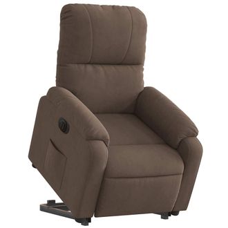 vidaXL Vidaxl - Sill&oacute;n El&eacute;ctrico Reclinable Elevable Tela Microfibra Marr&oacute;n