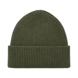 Le Bonnet Beanie van wol en Caregora - Dames - Hoeden - Groen - ONE Size - Wol - Accessoires