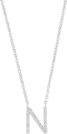 Effy Sterling Silver Diamond N Initial Pendant Necklace at Nordstrom Rack, Size 18