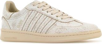 Dsquared2 Mens White Leather Boxer Sneakers Vintagewhite