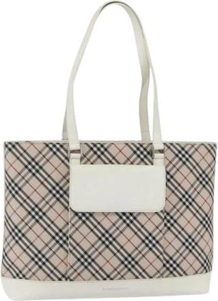 Burberry Pre-owned Tote Bags, female, Beige, Size: ONE SIZE Pre-owned Canvas Shoulder Bag