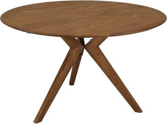 Macabane Mesa de comedor redonda de madera de teca reciclada, di&aacute;metro 130 cm