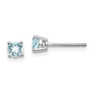 Diamond2Deal 14k White Gold Aquamarine Earrings