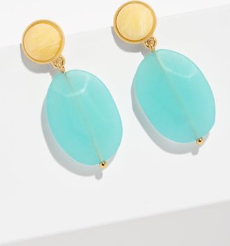 Talbots Garden Gems Drop Earrings - Sea Salt Blue / Gold - 001 Talbots