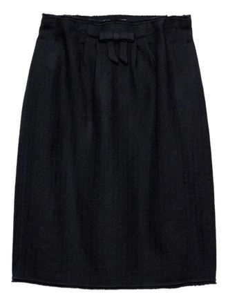 Prada Chevron Wool Midi Skirt