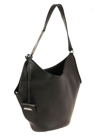 Dondup Black Smooth Leather Spiall Hobo Bag