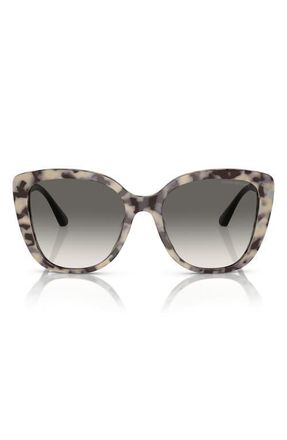 Emporio Armani 54mm Gradient Butterfly Sunglasses in Havana Cream /Gradient Grey at Nordstrom