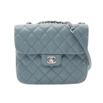 Chanel Pre-owned Matelasse Grained Calf Shoulder Bag - Dames - Pre-owned - Blauw - Maat: ONE Size Leer