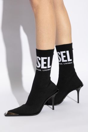 Diesel Heeled Ankle Boots D-TONA, Womens, Black