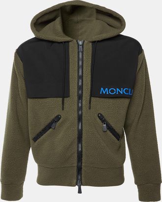 Moncler Olive Green Fleece Zip Up Jacket