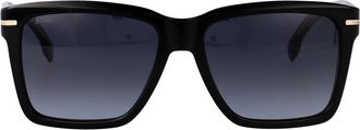 HUGO BOSS 1745/S Rechthoekige Zonnebril - unisex - Zonnebrillen - Zwart - 57 MM - Polyester - Accessoires