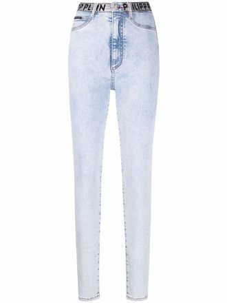 Philipp Plein Jeans skinny a vita alta - Blu