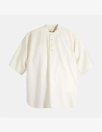 Levi's Mens Button Placket Henley Collar Collared Neck Shirt - White - Size: Regular/34