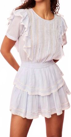 LoveShackFancy Natasha Mini Dress In Baby Bluebell
