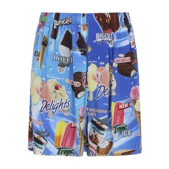 Balenciaga Casual Shorts, male, Multicolor, M, Pyjama Shorts