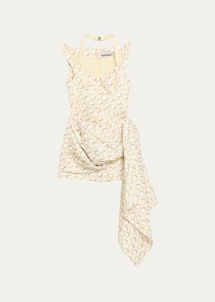 Alemais Paula Draped Off-Shoulder Mini Dress