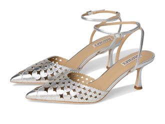 Badgley Mischka Omelia Womens Shoes Silver Metallic : 8.5 M, Leather