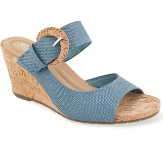Kenneth Cole Reaction Gibbs Wedge Sandal in Blue at Nordstrom Rack, Size 5.5