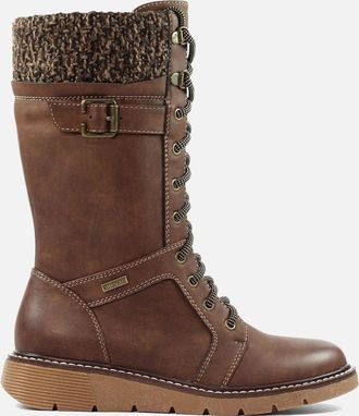 Lunar Womens Caesar Womens Wide Fit Calf Boots - Brown - Size: 8