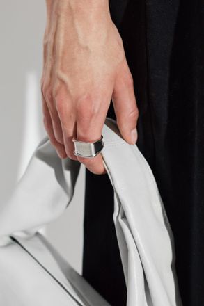 Maison Margiela Signet Ring With Engraved Logo, Unisex, Silver