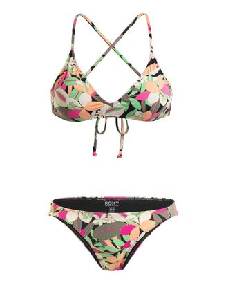 Roxy Triangel-Bikini ROXY Printed Beach Classics, Damen, Gr. XS, Cup B, anthrazit palm song s, Obermaterial:87% Nylon, 13% Elasthan;, Bikini-Sets Triangel-