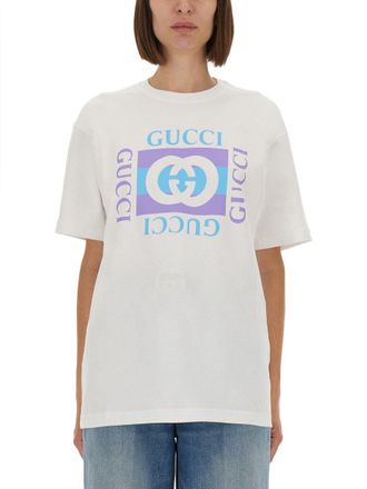 Gucci Baumwoll-T-Shirt mit Aufdruck