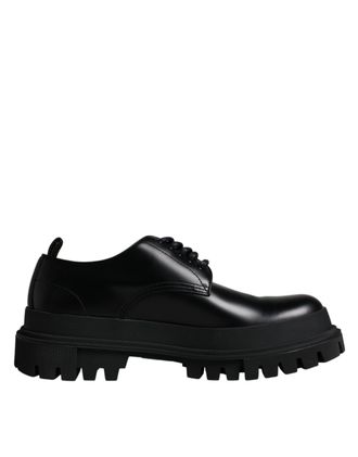 Dolce & Gabbana Zwarte Leren Derby Schoenen