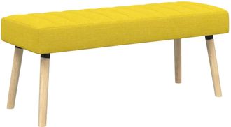 vidaXL Banco Con Tapizado En Canal Amarillo Claro 110 X 40 X 46 Cm Vidaxl