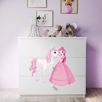 Les Tendances Les Tendances - C&oacute;moda 3 Cajones Kocot Kids Babydream La Princesa Y El Caballo - Blanco