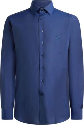 Etro Camicia con ricamo Pegaso - Blu