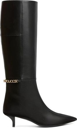 Gucci Signorina Leren Laars - Dames - Laarzen met Hak - Roze - 36 EU - Leer - Schoenen
