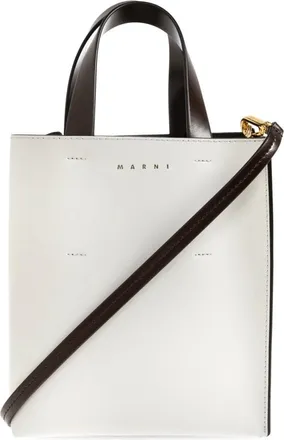 Marni Tassen, Dames, Beige, ONE Size, Leer, Museo Mini Bag