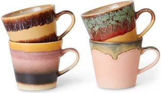 HKliving cappuccinomok 70s (Ø9,5 cm) (300 ml) (set van 4)