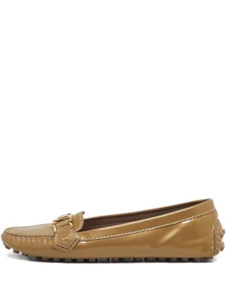 Louis Vuitton Oxford patent-leather logo loafers - Neutrals