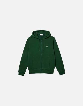 Lacoste Mens Lacoste Mens Fleece Hoodie Zip Up Cotton Hoody - Green - Size: 42