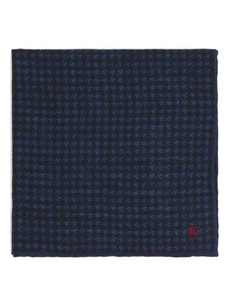 Isaia check-print scarf - Blue