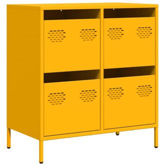 vidaXL Aparador Acero Laminado En Fr&iacute;o Amarillo Mostaza 68x39x73,5 Cm Vidaxl