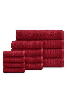 Ella Jayne Home Solid Cotton 12-Piece Towel Set in Red at Nordstrom Rack