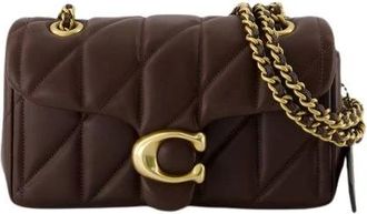 Coach Shoulder Bags, female, Brown, Size: ONE SIZE Black Leather Shoulder Bag with Cotton Lining