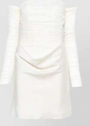 Rotate ruched strapless satin mini dress