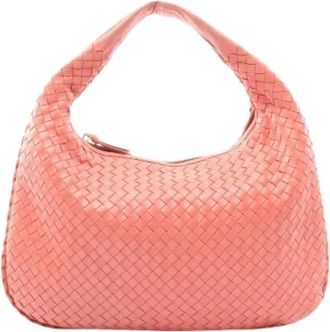 Bottega Veneta Pre-owned Intrecciato Leren Schoudertas - Dames - Vintage Schoudertas - Roze - ONE Size - Leer - Vintage