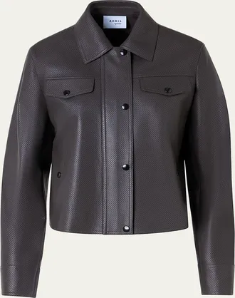 Akris Perforated Leather Short Jacket