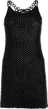Chlo&eacute; Crochet Mini Jurk - Dames - Korte kleedjes - Zwart - XS - Wol - Kleedjes