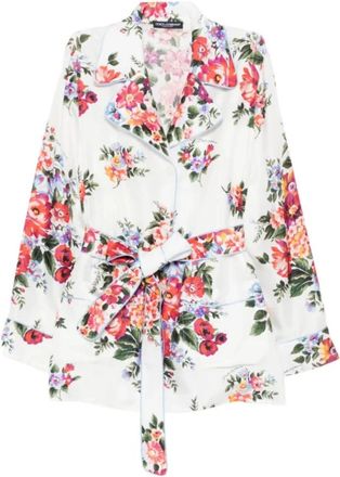 Dolce & Gabbana Flower Print Silk Shirt - Dames - Zomerjassen - Veelkleurig - S - Jassen